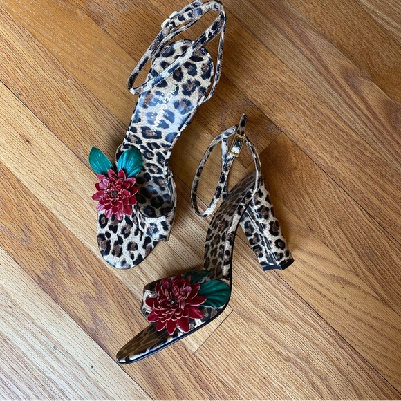 Dolce & Gabbana vintage 90’s leopard print floral leather block heels size 36 - Picture 5 of 5